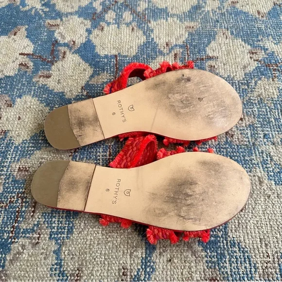 Rothy's Three Strap Fringe Sandals 6 - Picture 4 of 4